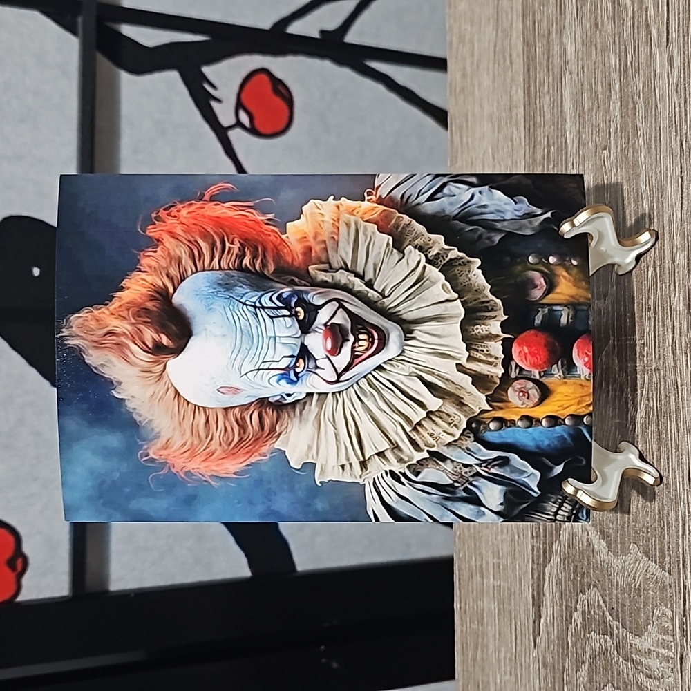 4x6 Pennywise The Clown‎ IT Scary Fantasy Wall Art Watercolor Oil Painting Print